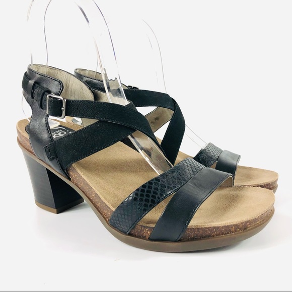 Abeo Biana Nuetral Black Block Heel Sandal NWOB - Picture 7 of 13